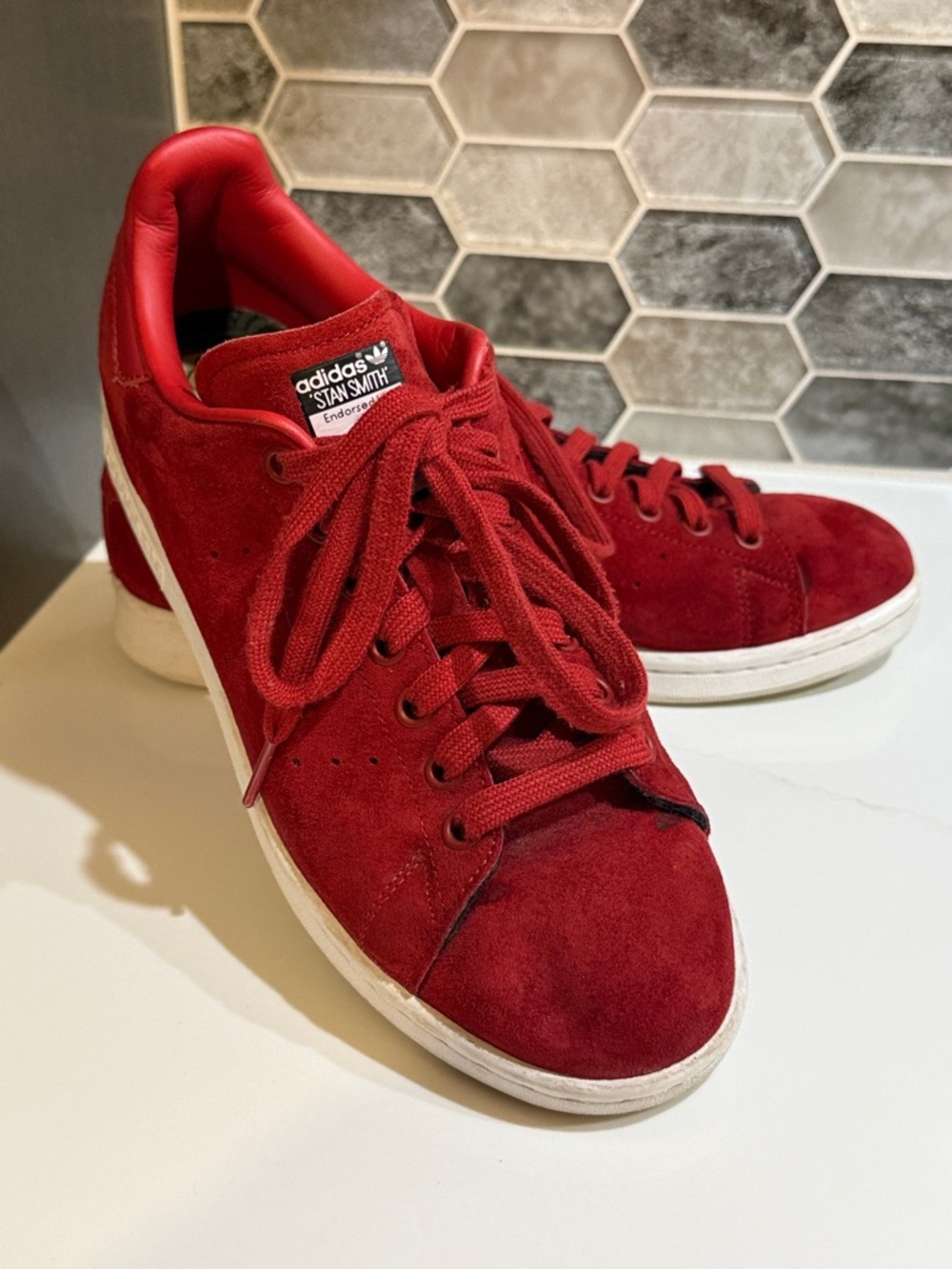 Adidas Stan Smith Rita Ora Red Suede Leather Women's Sneakers